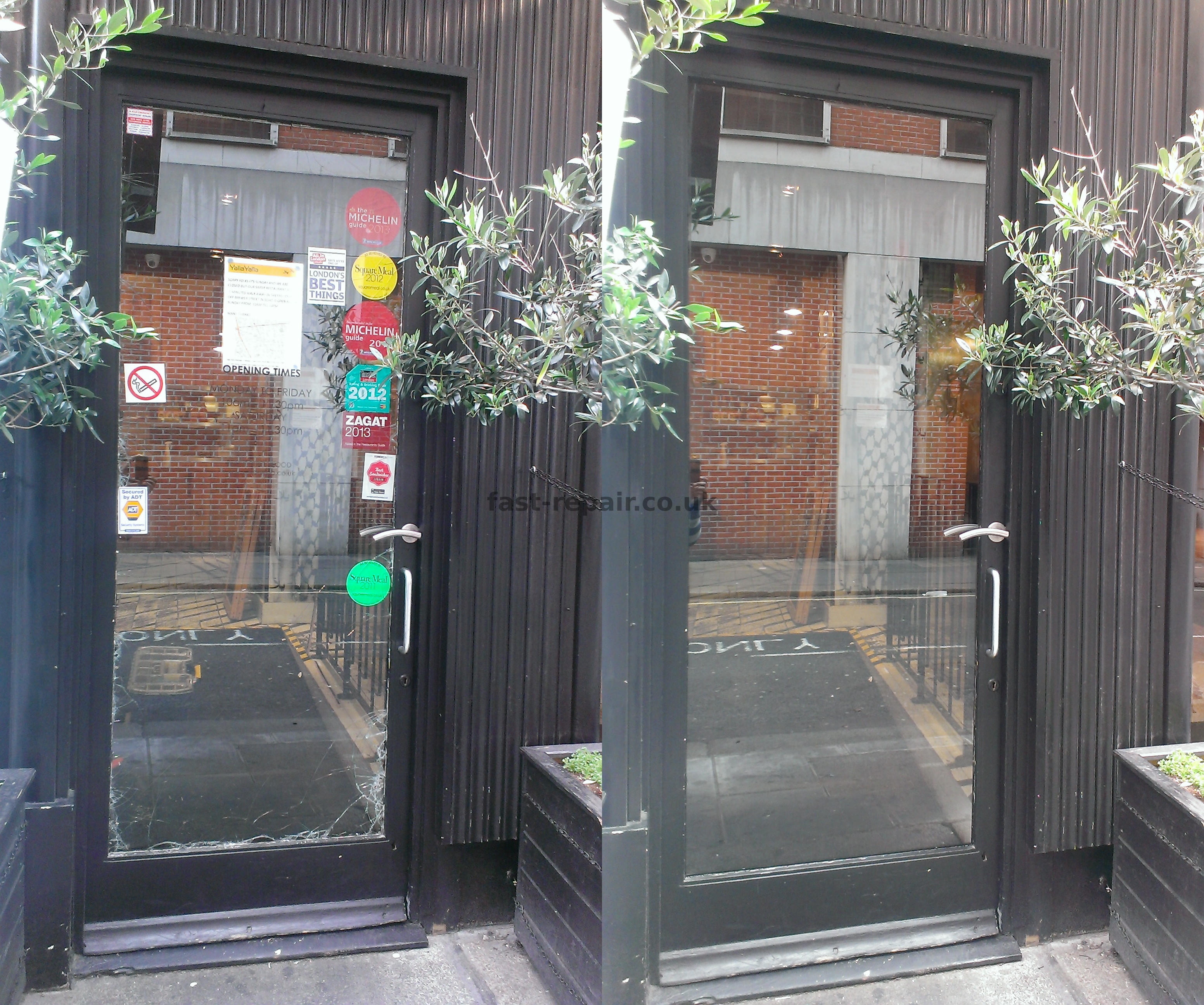 laminated security glass replacement for restaurant front door